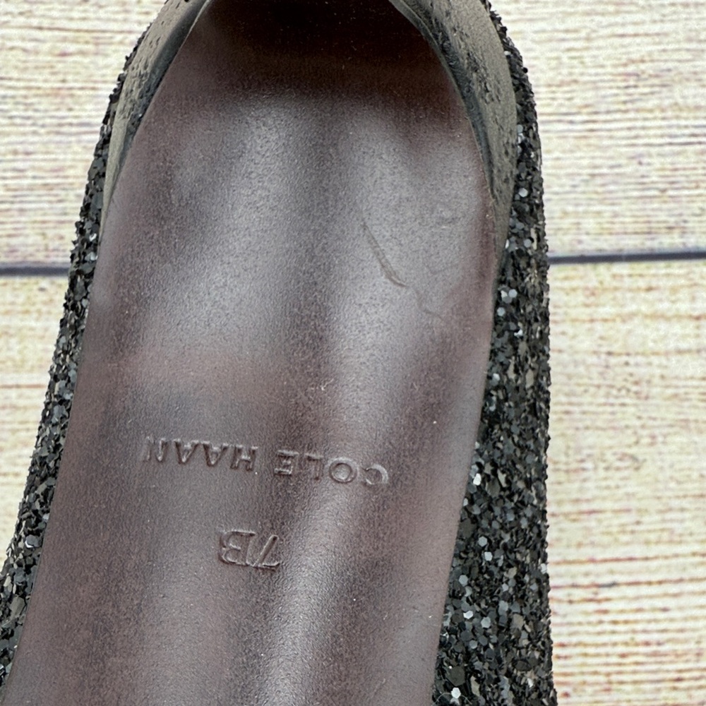 Cole Haan Glitter Black Heels - Picture 6 of 8
